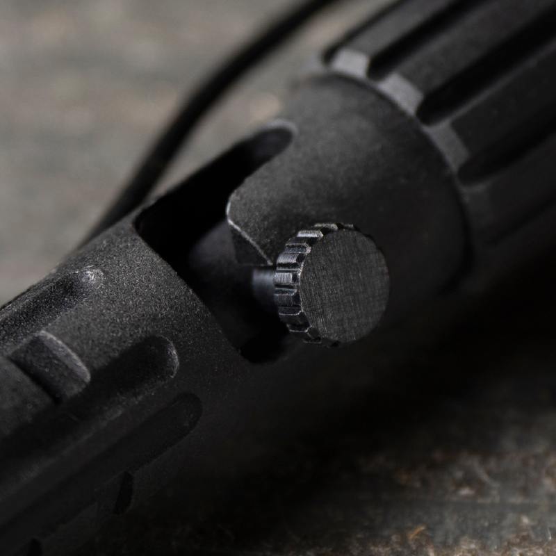 Close up of bolt action clicker.