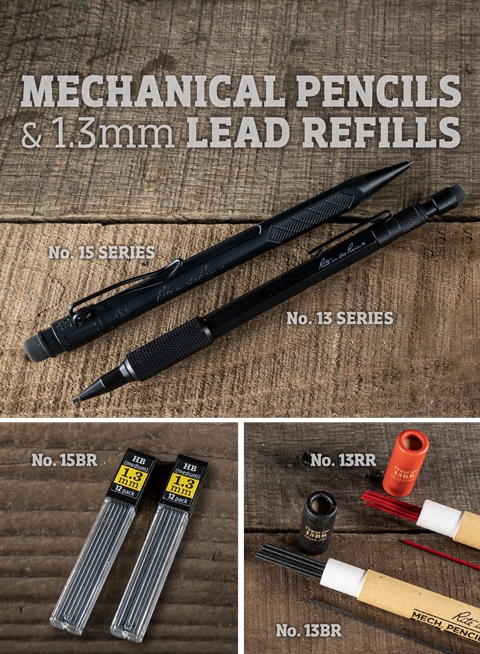 New 5.6mm Gravity-Fed Lead Holder, 2 color choices, clutch release, 3 extra leads, burly clip, secure grip