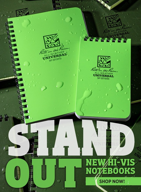 Two New Hi-Vis Notebooks: Side-Spiral and Top-Spiral. STAND OUT! Shop Now