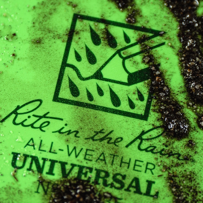 Notebook with mud on it.