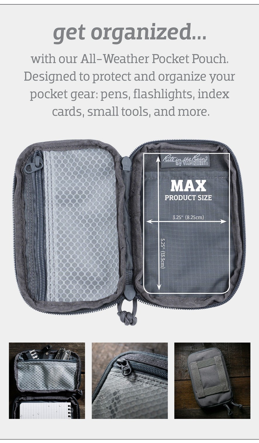 pocket pouch organizer for small gear