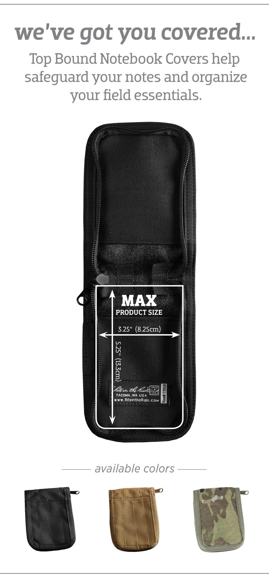 top bound notebook cover for writing gear