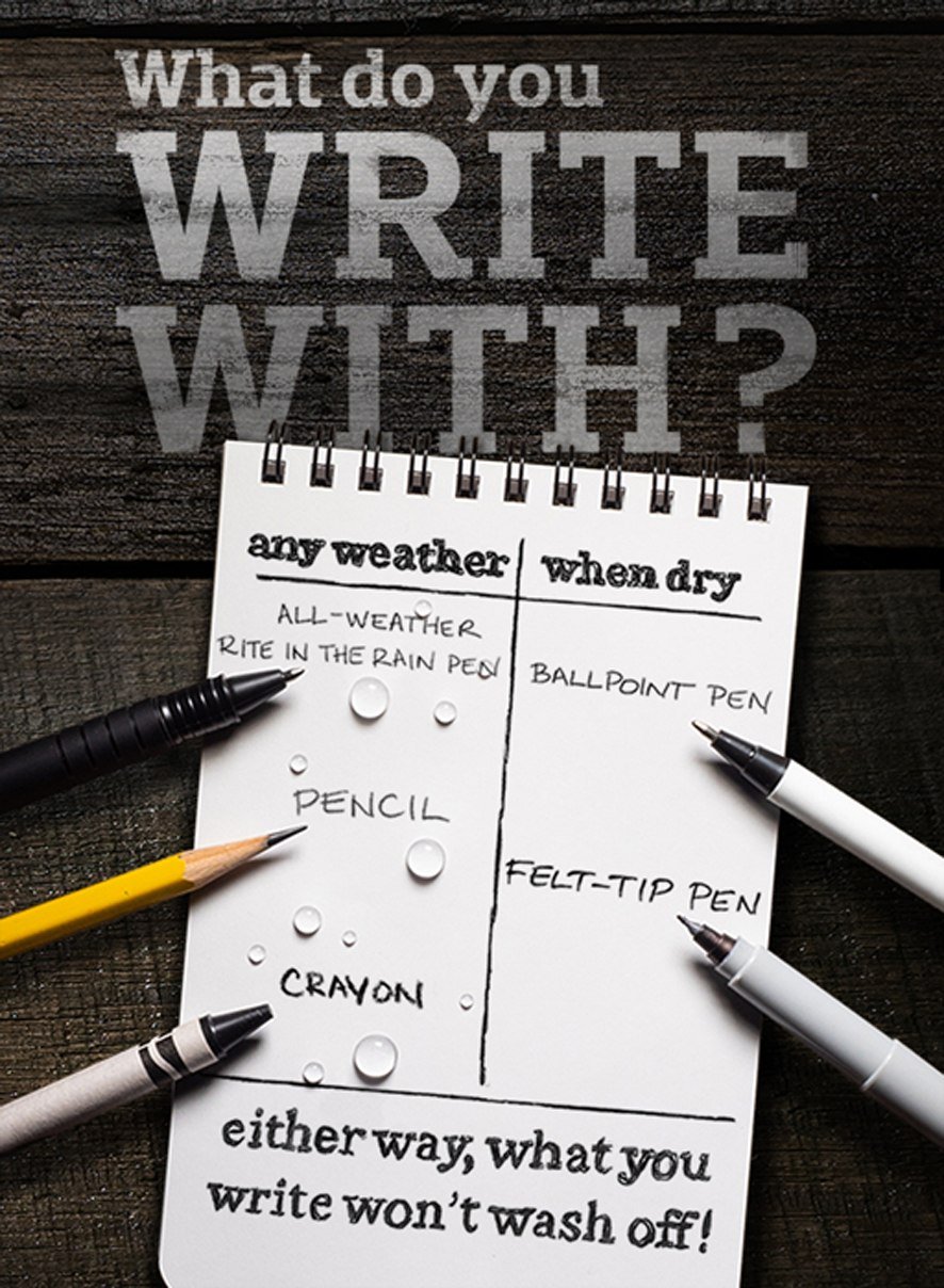 What do you write with?