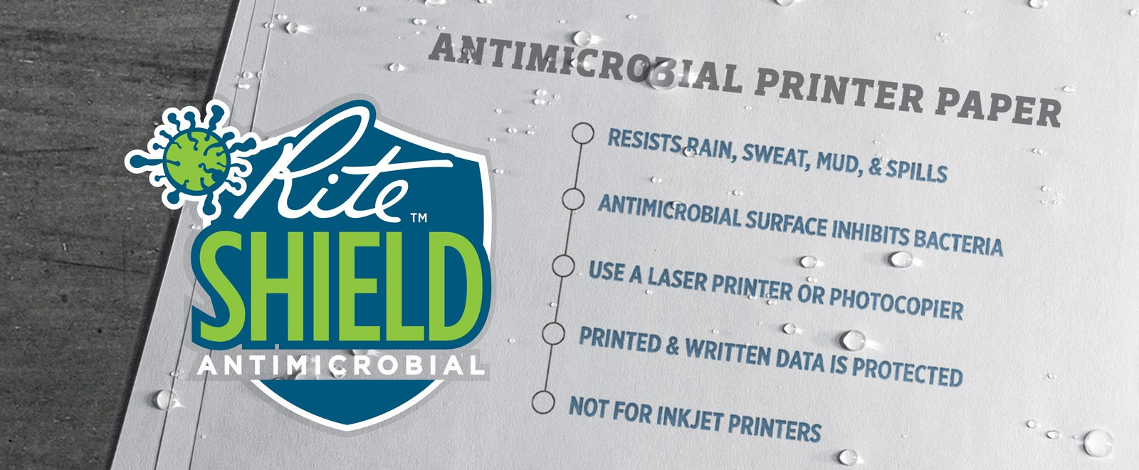 Rite Shield Antimicrobial Printer Paper: resists moisture and inhibits bacteria
