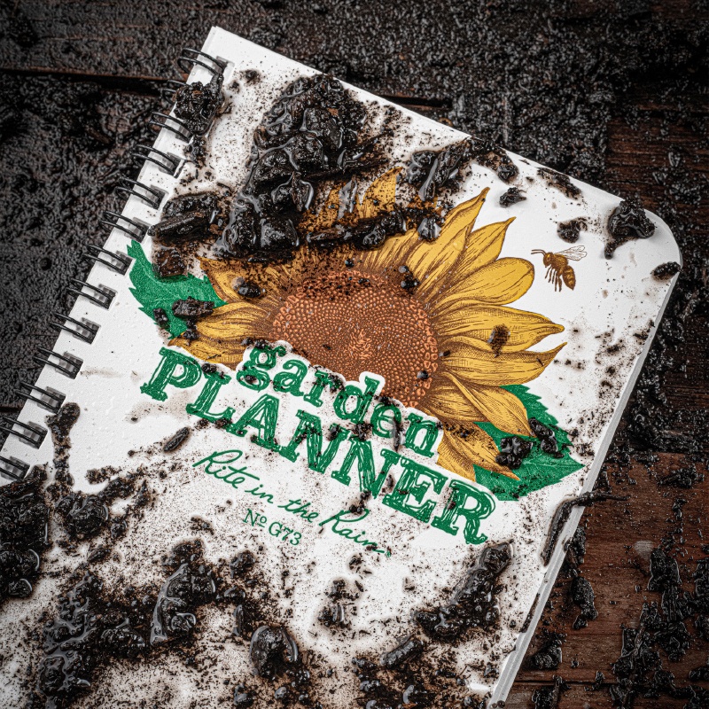 Cover of the planner all muddy.