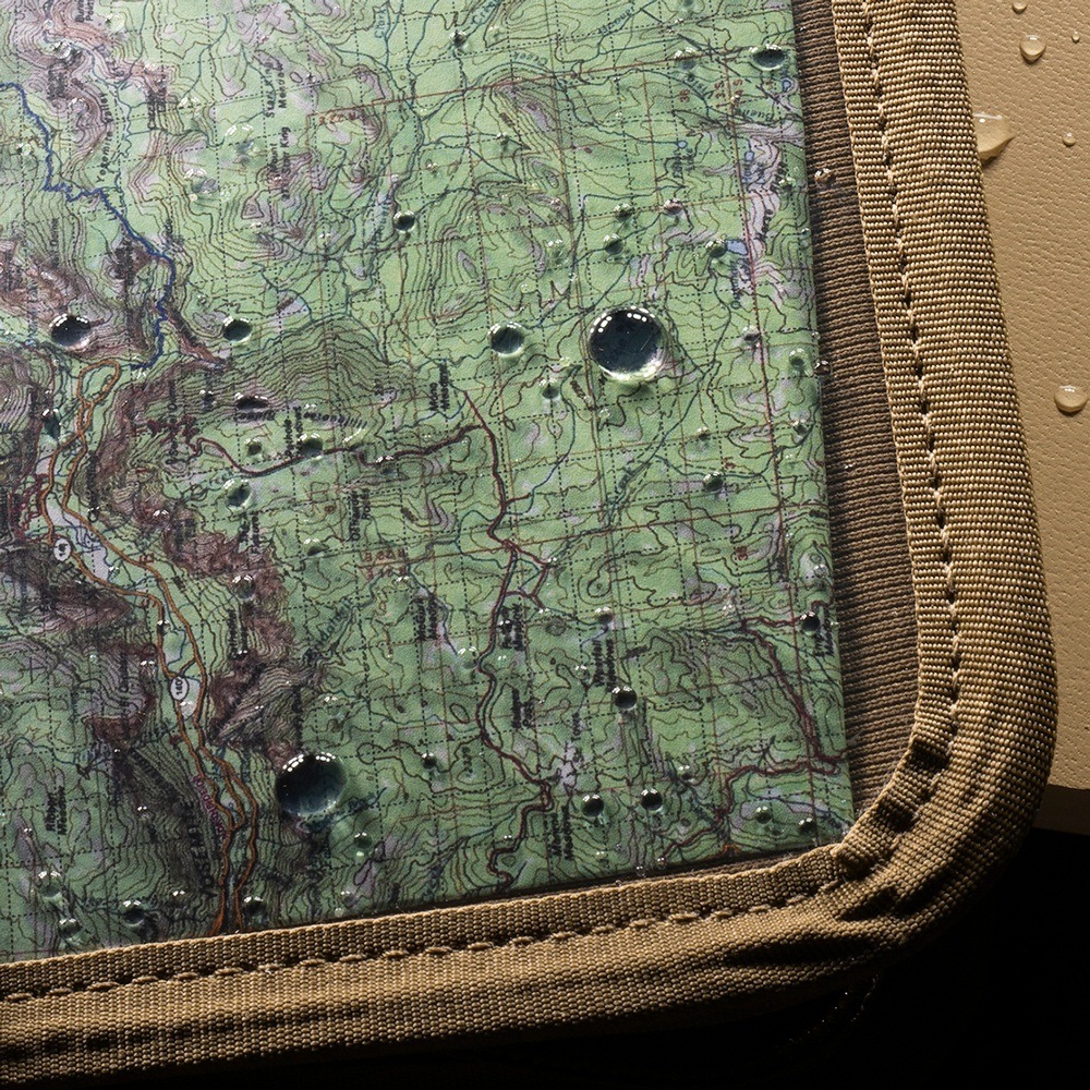 Map underneath wet sheet protector.