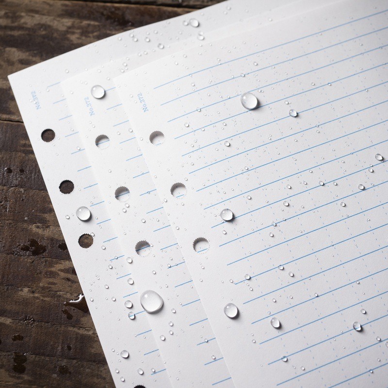 Wet all-weather loose leaf sheets.