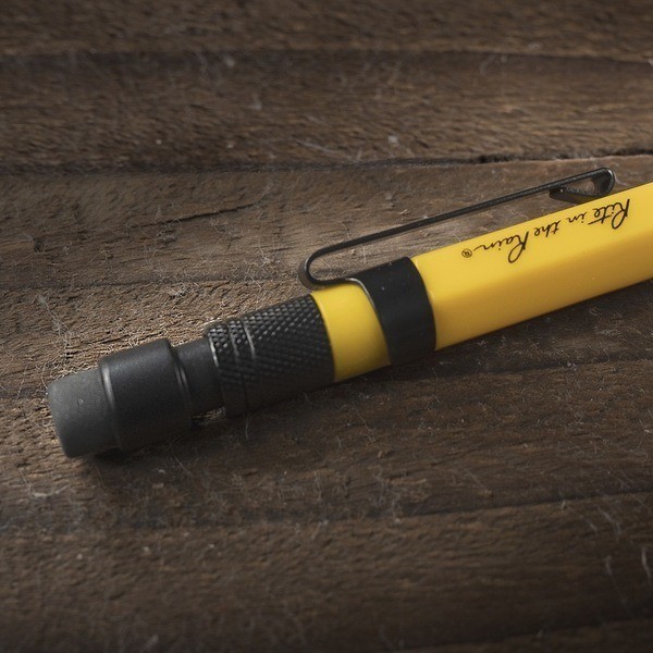 Mechanical pencil clicker, eraser, and pocket clip
