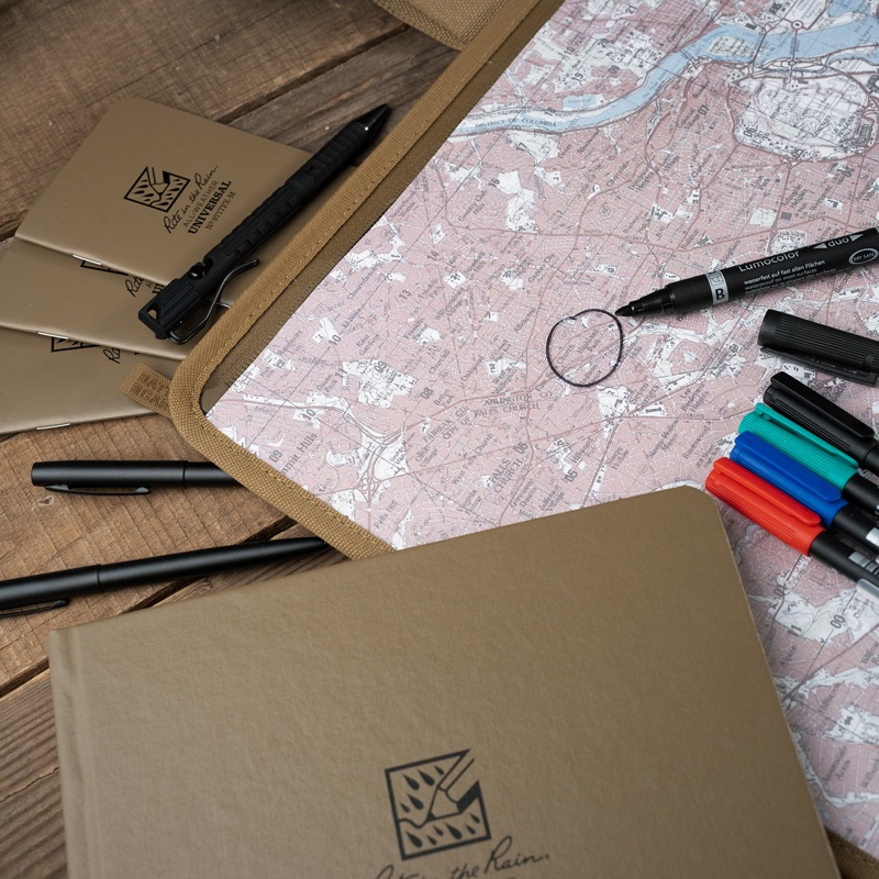 Map, pens and all the essentials.