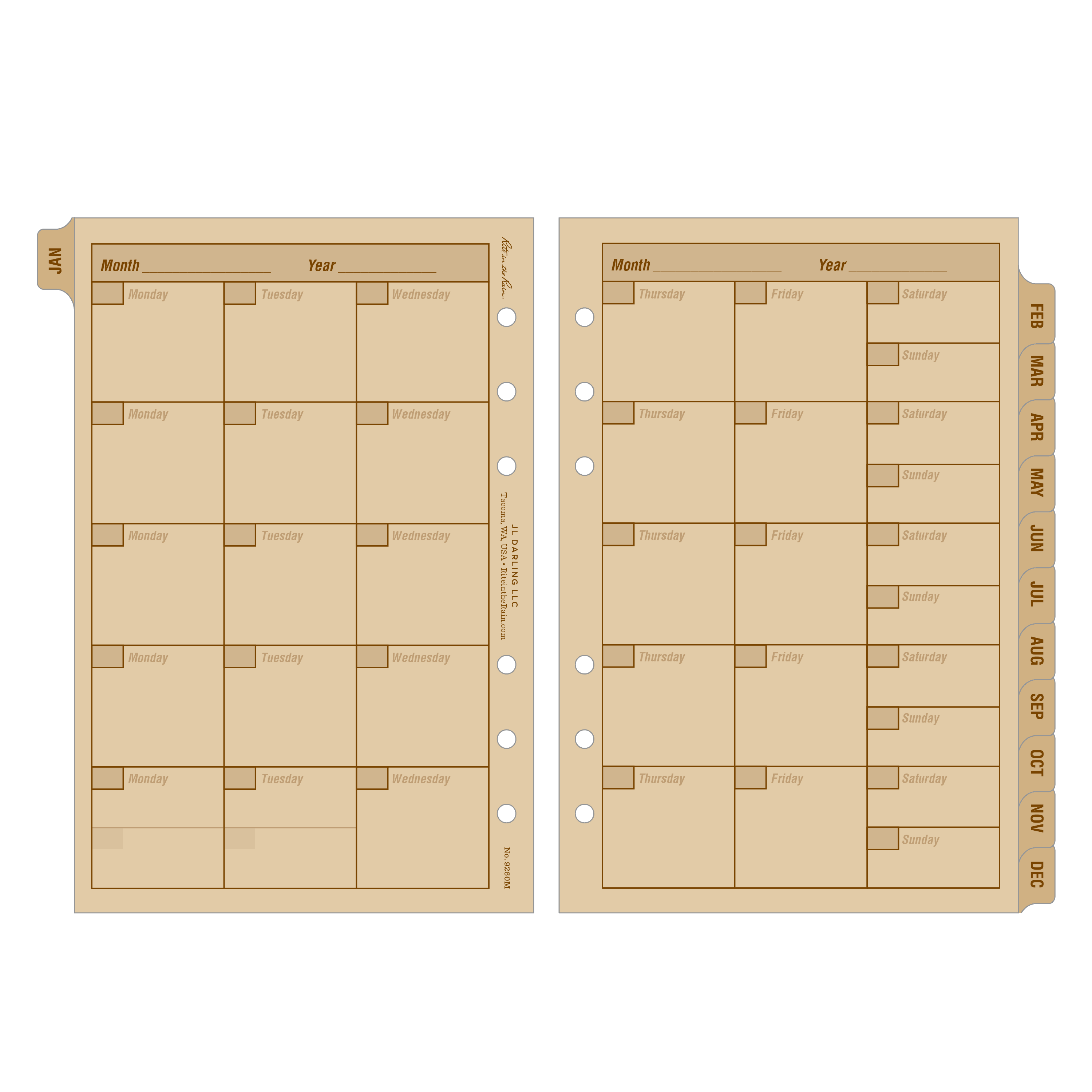 Rite in the Rain All Weather Standard Weekly Planner Refills