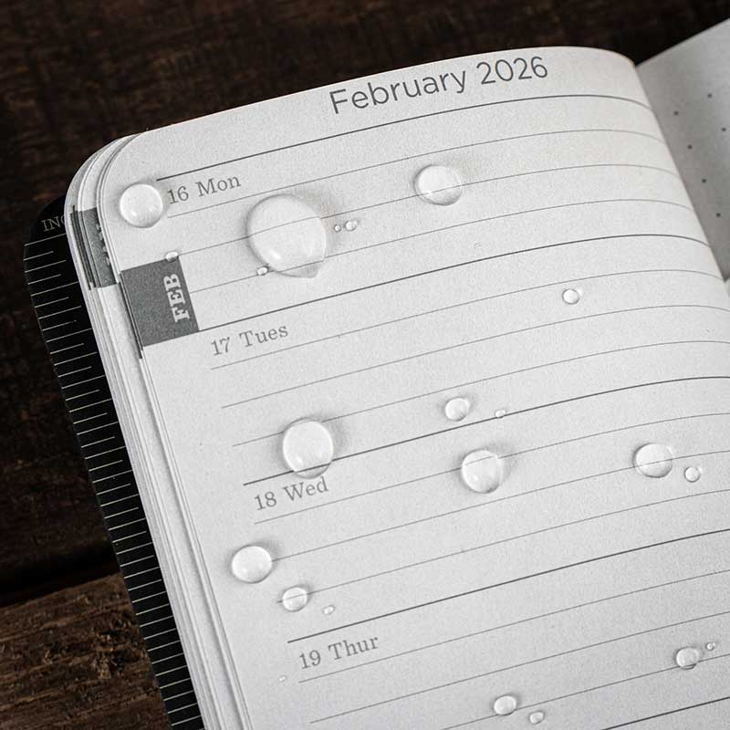 Pocket calendar dates page.