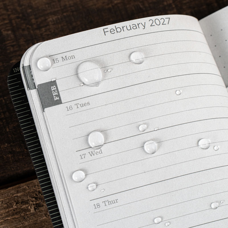 Pocket calendar dates page.
