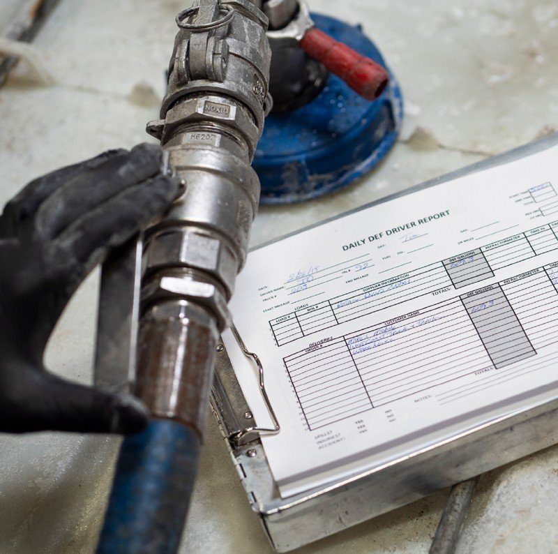 fuel pump near form printed on all-weather printer paper