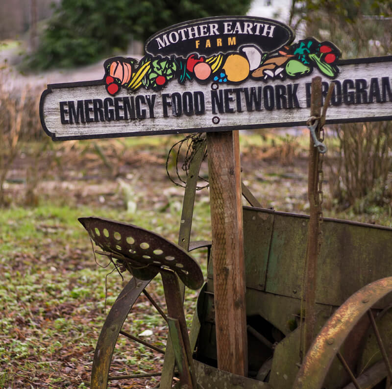 Mother Earth Farm wooden sign