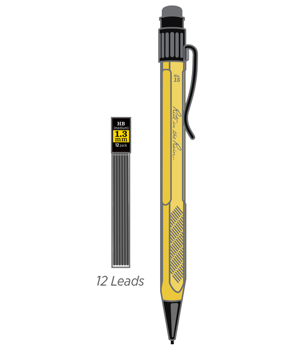 Rite in the Rain Weatherproof Mechanical Pencil, Metal Grip, 1.3mm